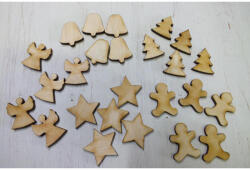 Natúr fa - Karácsonyi vegyes figurák 25db/csomag - papelito