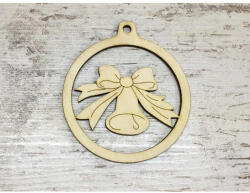  Natúr fa - Kerek dísz harang 9cm - papelito