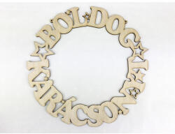  Natúr fa - "Boldog Karácsonyt" koszorú 25cm - papelito