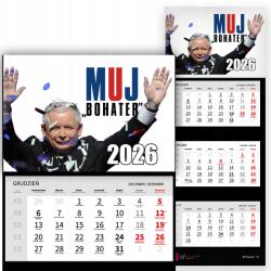  Háromrészes Naptár 2026 Irodai Falióra Mémek Politika Kaczynski Minták (KALENDARZ TRÓJDZIELNY MEMY POLITYKA KACZYŃSKI)