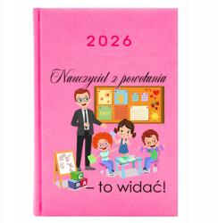 FunnyCase Naptár Rózsaszín A5 2026 Ajándék Pedagógusnap Pedagógus Elhívás (Kalendarz Różowy Nauczyciel Z Powołania)