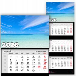  Háromrészes naptár 2026 Havi Irodai Fali Ocean Mix Wz (Kalendarz 2026 Ocean Wzory)