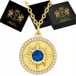 Mennica Świdnicka Arany Nap nyaklánc cirkóniákkal Medál Lánc Ajándék Gravírozás