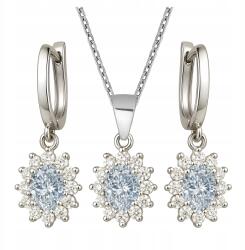 Mennica Świdnicka Fülbevaló és nyaklánc szett kövekkel és cirkóniákkal - ajándéknak is tökéletes