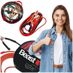 Beast Réz Indítókábelek 250A 2, 5M Vastag Erős Kábelek Autóhoz Tok