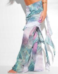 Prettylittlething Színes Klasszikus Strand Nadrág Cipzáras Fodros Prettylittlething 38