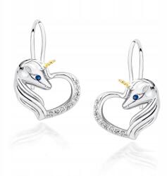 Sentiell Fülbevaló pr 925 unikornis szív strasszokkal Fehér (Z1728DGR_WBL)