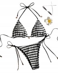 Shein Kétrészes Fürdőruha Csíkos Mintával L 1HD