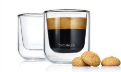 Blomus (Германия) Комплект от 2 бр. двустенни стъклени чаши blomus nero за еспресо - 80 мл (blomus 63652)