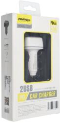 Pavareal autós töltő Type-C PD 20W + 2x USB 4, 8A PA-CC65 fehér