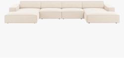 Micadoni Coltar modular Jodie 364x162 cm panoramic "U" tapiterie catifea (MH124)