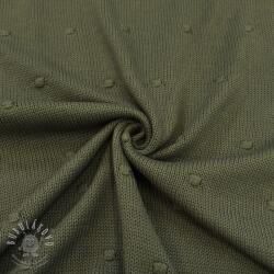  Pulóver anyag BIG KNIT DOT camo green