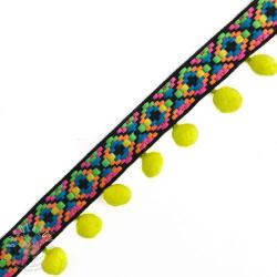  Pom-pom szalag IBIZA neon yellow