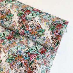  Viszkóz RAYON POPLIN Fantasy floral design D digital print