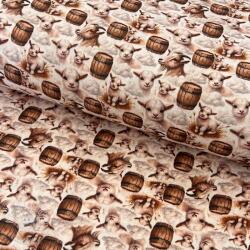  Dupla géz/muszlin Little farm animals design D digital print