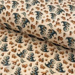  Dupla géz/muszlin Baby dino design B digital print