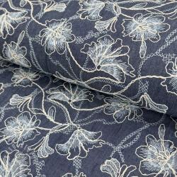  Pamutvászon JEANS EMBROIDERY Lisa design A