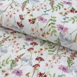  Dupla géz/muszlin Flower Sabrina white digital print