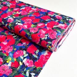  Viszkóz LUREX Pink flowers digital print