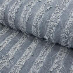  Pamutvászon lenvászonnal Vintage Fringe Stripe blue