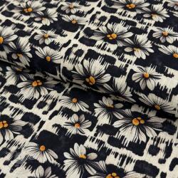Viszkóz lenvászonnal Daisy design A digital print