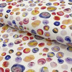  Viszkóz lenvászonnal Natural Livy blue digital print