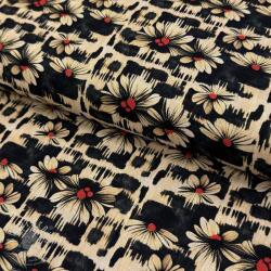  Viszkóz lenvászonnal Daisy design B digital print