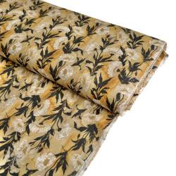  Viszkóz LUREX White flowers ecru digital print