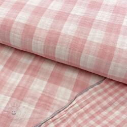  Dupla géz/muszlin Double sided CHECKS MINI old rose