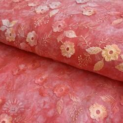  Pamutvászon TIE DYE EMBROIDERY Poppy design K