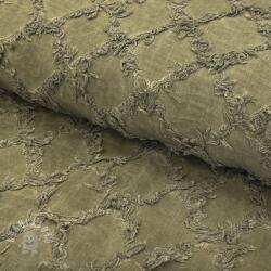  Pamutvászon lenvászonnal Vintage Fringe Diamonds army