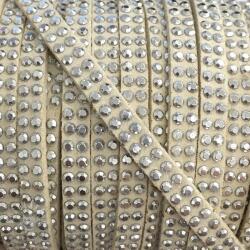  Bársony zsinór kövekkel ecru