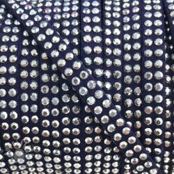  Bársony zsinór kövekkel dark blue