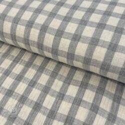  Dupla géz/muszlin LINEN YARN DYED Checks grey natural