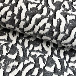  Kötött kelme jacquard Comfy Collage shapes grey