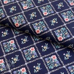  Pamutvászon Flowers Tara navy design A digital print