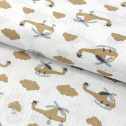  Dupla géz/muszlin Helicopters off white