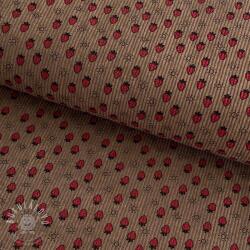  Kordbársony STRETCH Little strawberries taupe