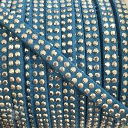  Bársony zsinór kövekkel aqua