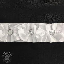  Szatén szalag Crystal white