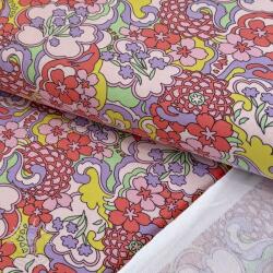  Szabadidő anyag Abstract flowers pink digital print