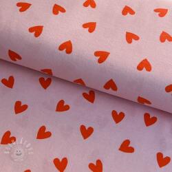  Pamutvászon FLANNEL Hearts pink