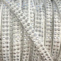  Bársony zsinór kövekkel white