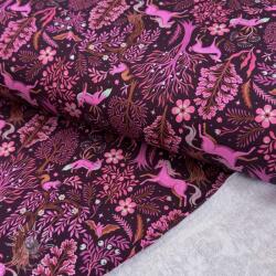  Szabadidő anyag Forest animals bordeaux digital print