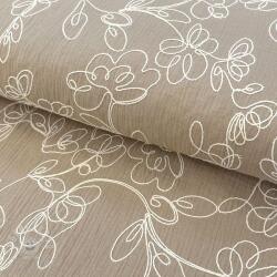  Dupla géz/muszlin EMBROIDERY Climbing flowers beige