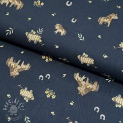 Pamutvászon Ponny navy digital print