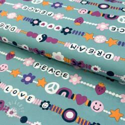  Pamutvászon Love dream light petrol