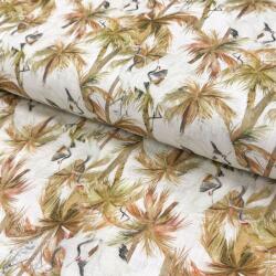  Viszkóz lenvászonnal Crane bird design A digital print