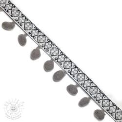  Pom-pom szalag JACQUARD grey