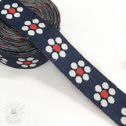  Szalag Jeans flowers red